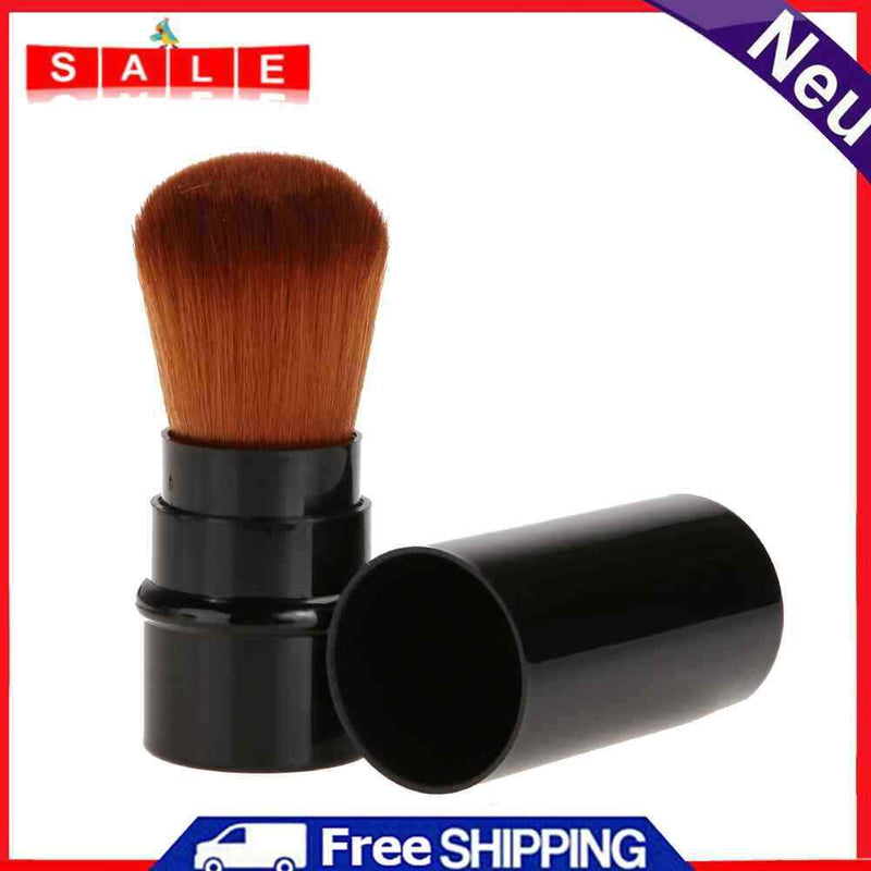 Retractable Cosmetic Brush Makeup Contour Foundation Blush Tool (Black)
