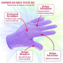 5 Fingers Bath Gloves Skin SPA Massage Kid Body Washing Bathroom (Purple)