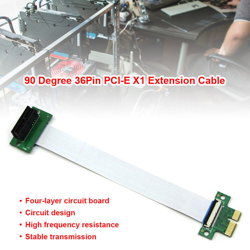PCI Express Extension Cable 36-Pin PCIe 1X FPC Converter Cord for Motherboard