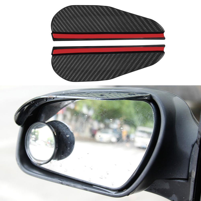 2pcs Carbon Fiber Look Car Side Rear View Mirror Rain Visor Snow Guard Shie