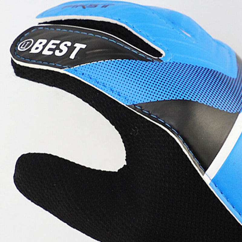 Kids Soccer Football Goalkeeper Gloves Finger Protection Gloves (Blue 7)