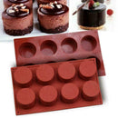 8 Grids Round Silicone Mold Soap Cake Bread Cupcake Moulds BEST Baking K3O1 G3D9