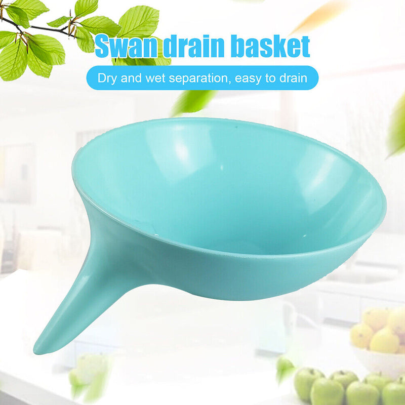 Plastic Drainer Bowl Vegetable Fruit Kitchen Sink Strainer Bowls (Green)