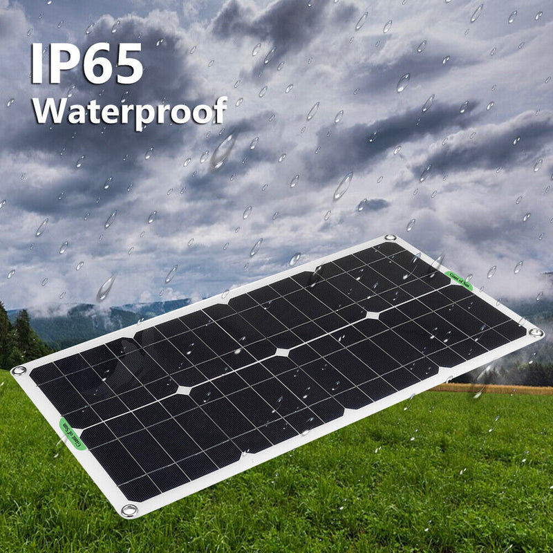 #A 100W Solar Panel Kits 12V/24V with 30A/60A/100A Controller for Car Yacht RV B