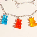 Creative Bungee Cool Girl Transparent Jelly Color 7 Necklace Bear Chain I0Q3
