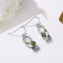 Water Drop Earrings Casual Women Moonstone Dangle Ear Hook Alloy Jewelry Gift
