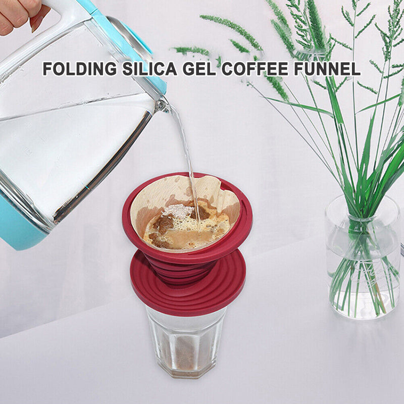 Silicone Pour Over Coffee Dripper Filter Reusable Cone Drip Cup Foldable Ma