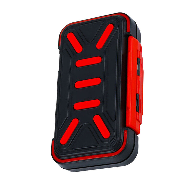Fishing Waterproof Fish Tackle Box Double-Side Hook Bait Case (Black Red M)