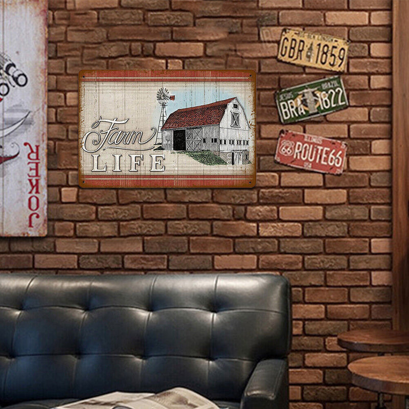 Farm Life Sheet Metal Drawing Metal Painting Tin Wall Home Poster Bedroom Sign