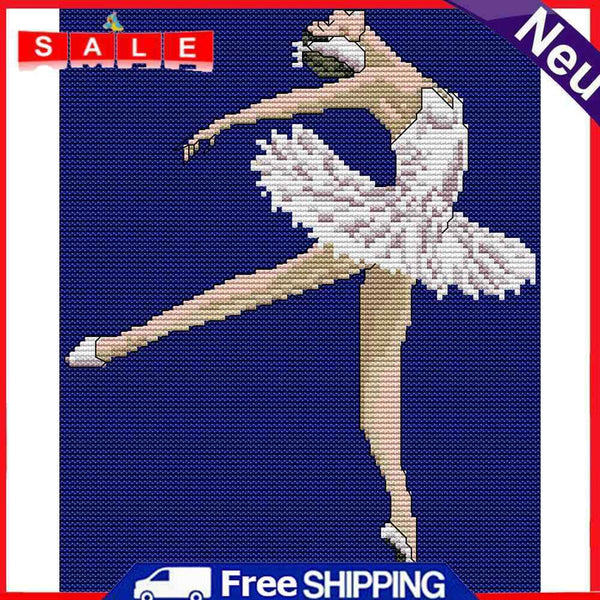 14CT Full Cross Stitch Ballet Stamped DIY Kits Wall Art Crafts Home Decorations
