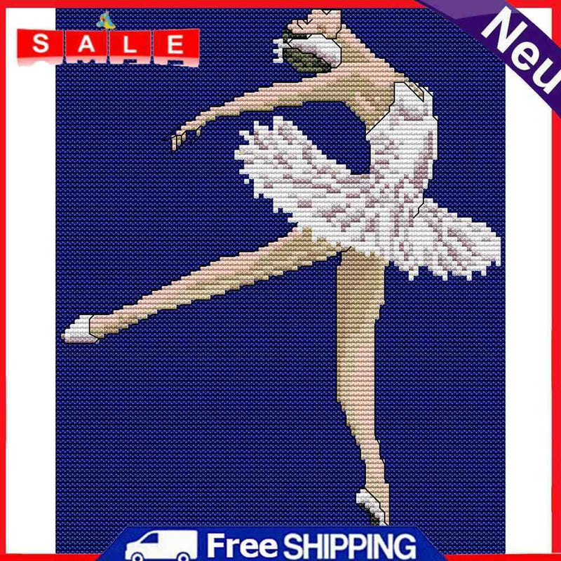 14CT Full Cross Stitch Ballet Stamped DIY Kits Wall Art Crafts Home Decorations