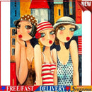 Three Women Oil Paint By Numbers DIY Coloring Picture Hand Painted (B262)