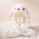Cute Cartoon Plush Kid Rabbit Hat Moving Jumping up Bunny Ear Head Dress Be