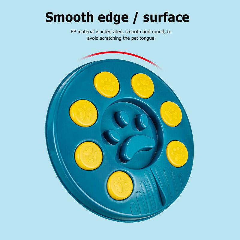 Pet Dog Rotating Feeding Food Bowls Cat Slow Eating Feeder Dish (Lake Blue)