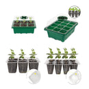 10pcs 12 Holes Planting Seed Starter Tray Kit Plant Germination Box w/ Dome Base