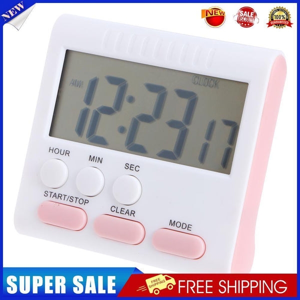5pcs Multi-function Electric LCD Digital Kitchen Timer Alarm(Pink)