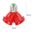 E27 to 2E27 Lamp Holder Converter Socket Splitter Adapter Bulb Base (Red) Newly