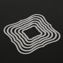6pcs Paper Wavy Square Frame Cutting Dies Stencil for DIY Scrap