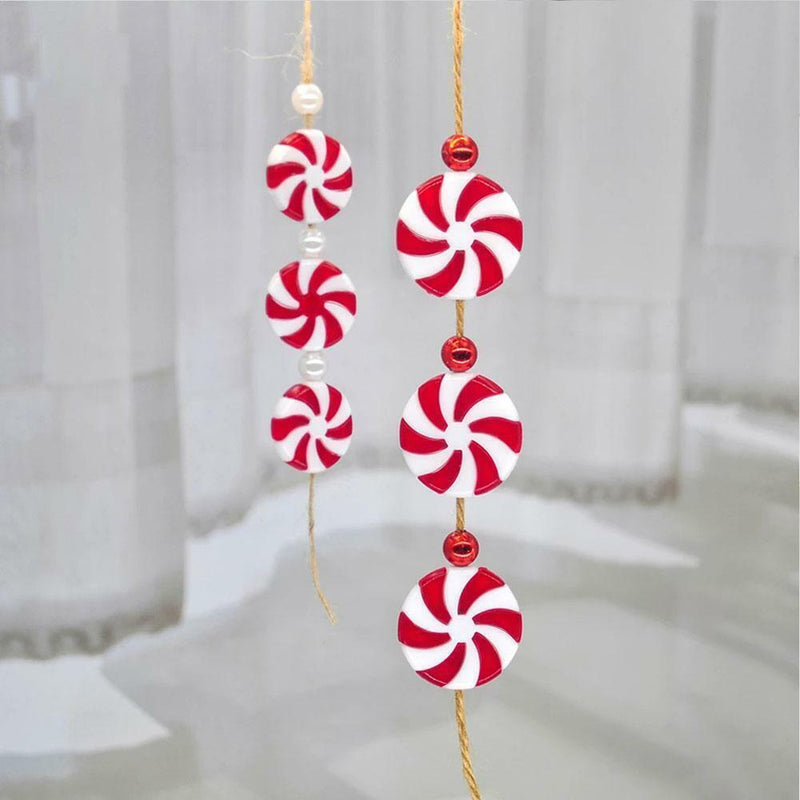Christmas DIY Red & White Candy Hanging Pendant Ornaments Xmas NICE Decor T6I9