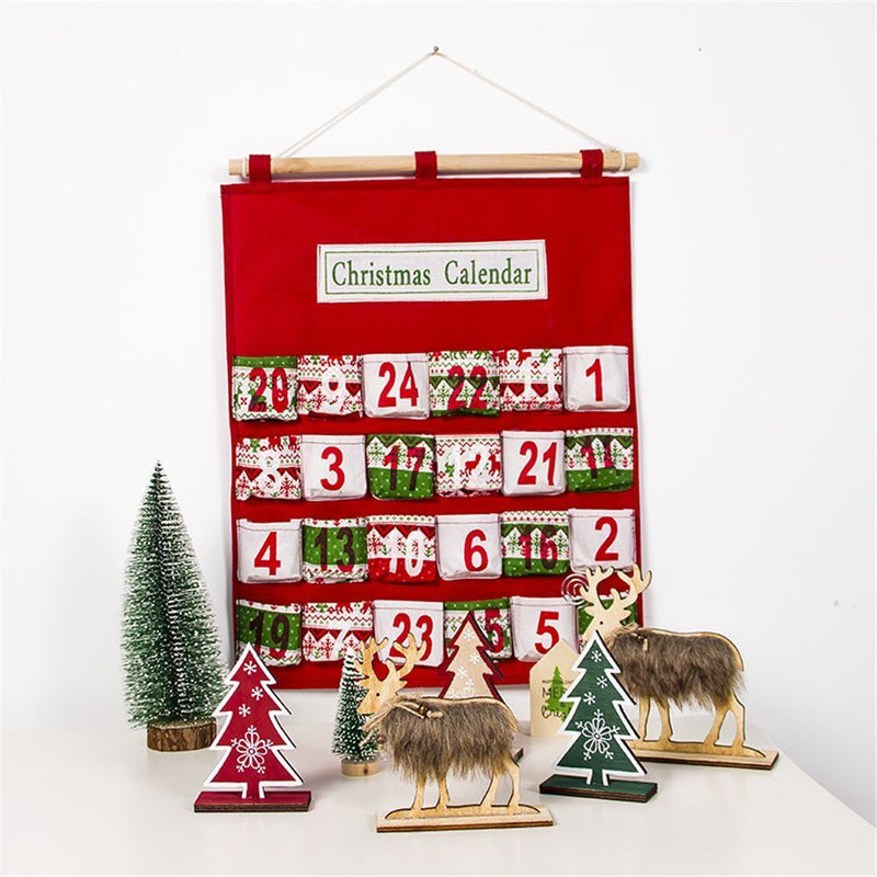 Wall Hanging Christmas Countdown Calendar Christmas Decorations Fabric