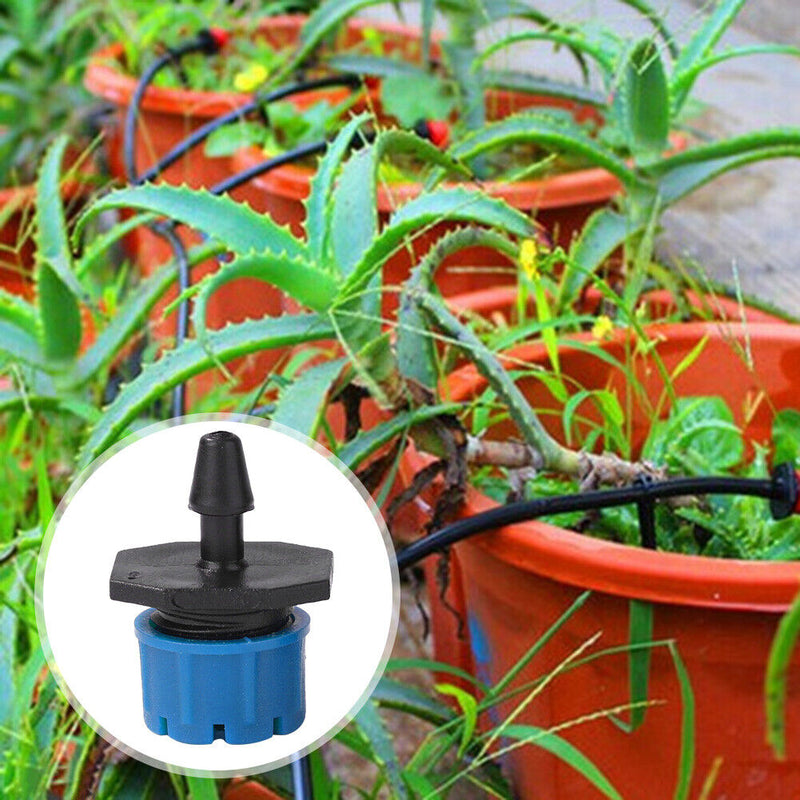 100pcs Adjustable Water Dropper Irrigation Hose Drip Head Kit (Blue)