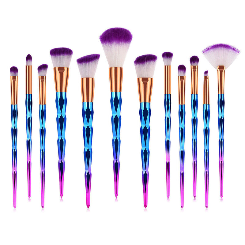 12pcs Loose Powder Foundation Blending Blush Eye Shadow Makeup Brushes Set