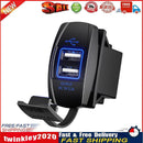 F1 3.1A Dual USB Car Charger Socket for 12-24V Car Boat Motorcycle (Blue) Newly