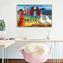 DIY Digital Picture Chickens Ducks Frameless Oil Painting By Number Handicraft