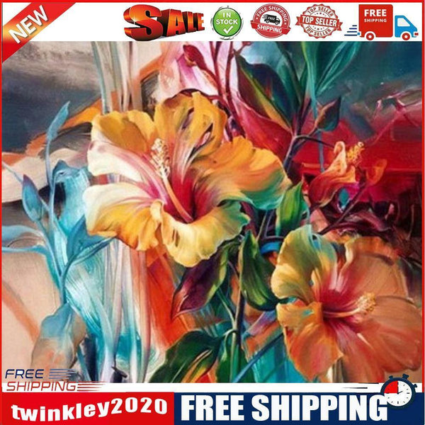 Painting By Numbers Kit DIY Colorful Flowers Canvas Oil Art Picture Craft