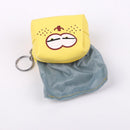 Leather Women Cute Cartoon Emotion Coin Holder Purses Mini Clutch (Yellow)