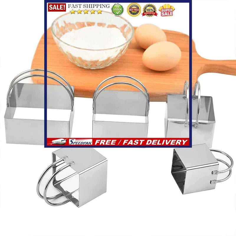 ?Biscuit Cutter Set Square Cookies Cutter with Handle Stainless Steel Dough Tool