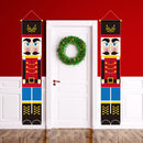 2pcs Oxford Christmas Door Banner Festival Decors Door Curtain Hanging Cloth