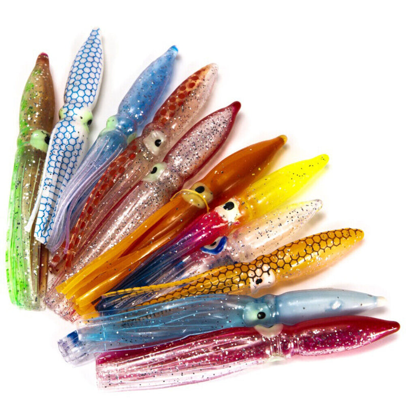 10pcs 8cm Squid Skirts Bionic Fishing Lures Artificial Soft Bait Fishing Ta