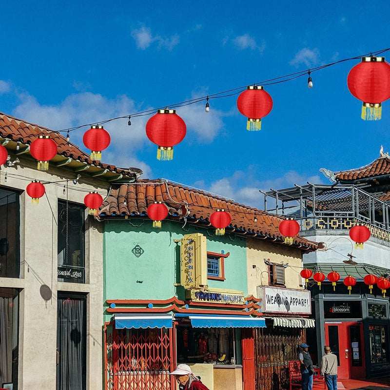 10 inch Foldable Round Cloth Lantern Waterproof Festival Lanterns with Tassel