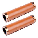 2x Bicycle Handlebar Cover Retro Soft PU Road Bike Lock Handle Grip (Brown)