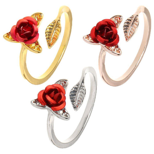 Yarn Guides Finger Wear Rose Flower Shape Sewing Crochet Loop Knitting Ring