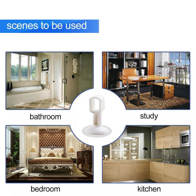 2pcs Doorknob Wall Mute Crash Pad Cushion Door Handle Lock Silencer (White)