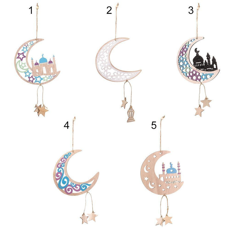 Wooden Kareem Eid Hanging Pendant DIY Craft Home Decorations Mubarak Ornament