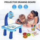 Children LED Projector Art Drawing Table Toys for Paint Learning (Blue) Newly