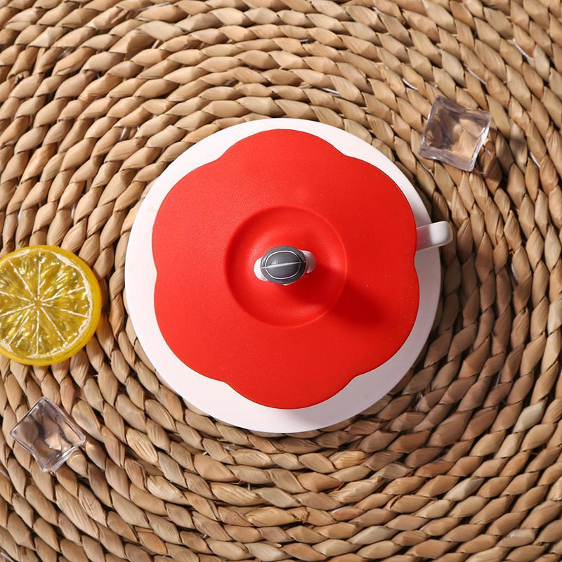 Torx Silicone Cup Cover Heat-resistant Reusable Cartoon Lid (Red Snowman)