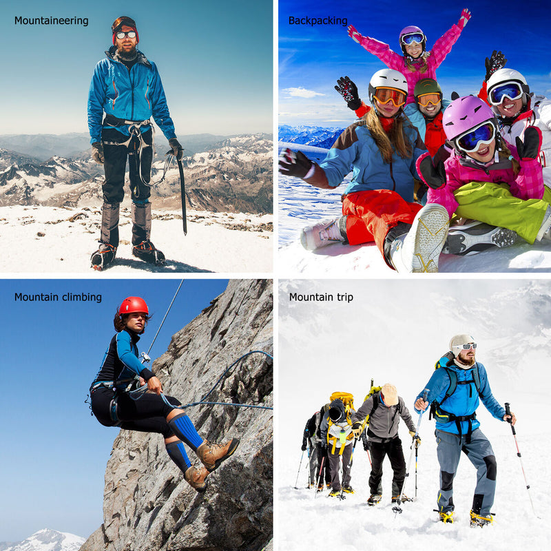 10 Spikes Crampons,Mountaineering Anti-Slip Ice Cleats Traction Stretch Foo