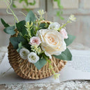 Hand-woven Rattan Storage Basket Picnic Flower Girl Wicker Pot Gift Flower E6B4