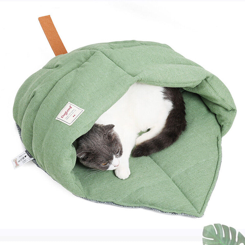 Cute Cat Tent Triangle Warm with Handle Removable Cave for Small Medium Pet