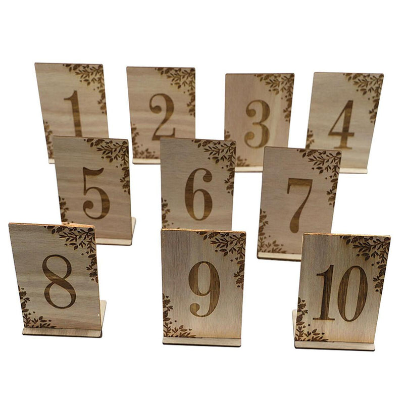 1-10 Rustic Wooden Wedding Table Numbers Decors Country Wedding Table Decor`