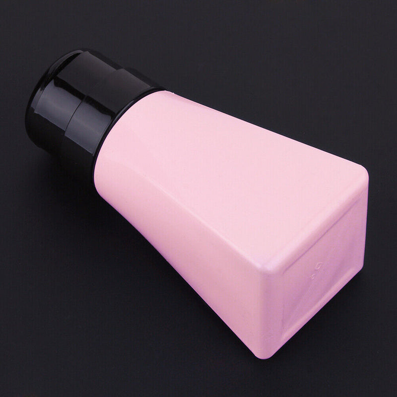220ml Empty Lockable Pump Dispenser Nail Polish Gel Cleaner Liquid Press Bott
