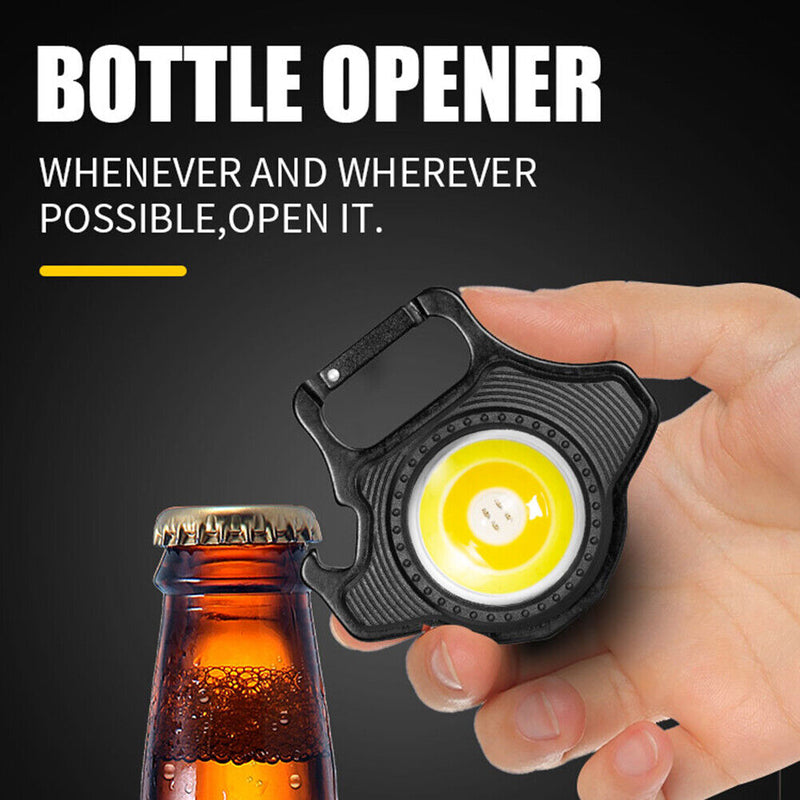 Ultralight Mini LED Flashlight Keychain Rechargeable 500LM Can Opener Work Li
