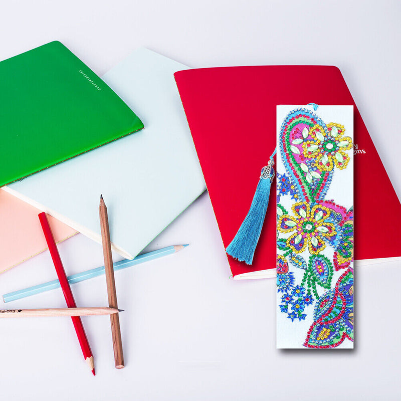 Special Shaped Drill Bookmark Tassel DIY Diamond Painting Yellow Flower Kit