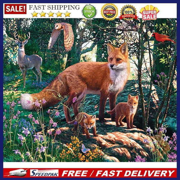 Oil Paint by Numbers Kit Animal Family DIY Picture Drawing Artwork Craft Gifts