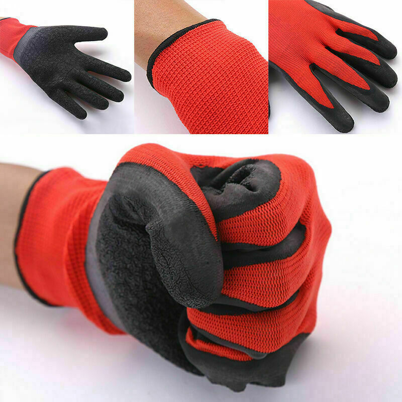 1Pair Nylon Latex Palm Work Gloves General Purpose Grip Dwwj Co Builder T6U8