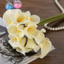 10pcs Calla Bridal Wedding Bouquet  Latex Real Feeling Flower Milk White